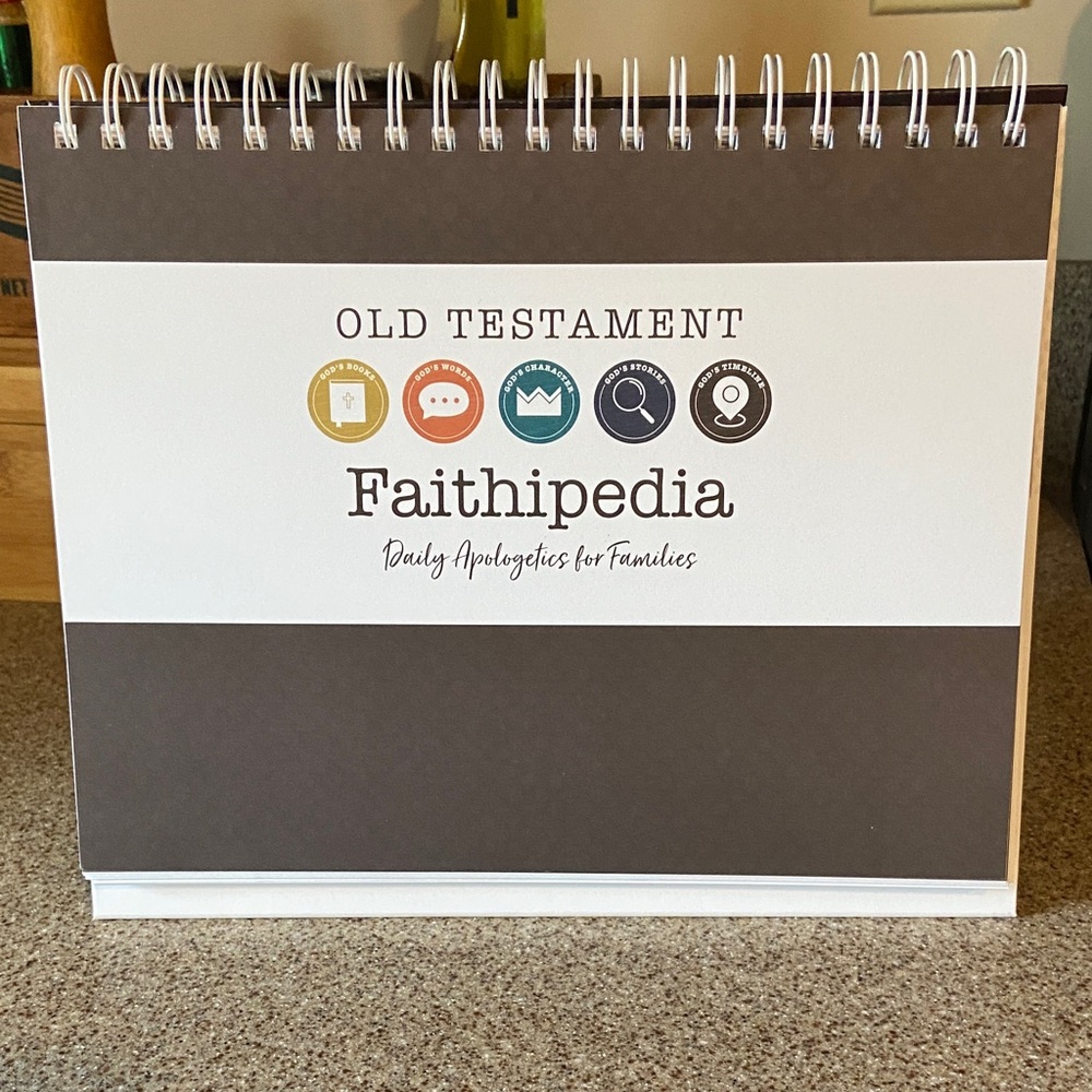 Faithipedia Old Testament Desk Flip Chart - Brown & White